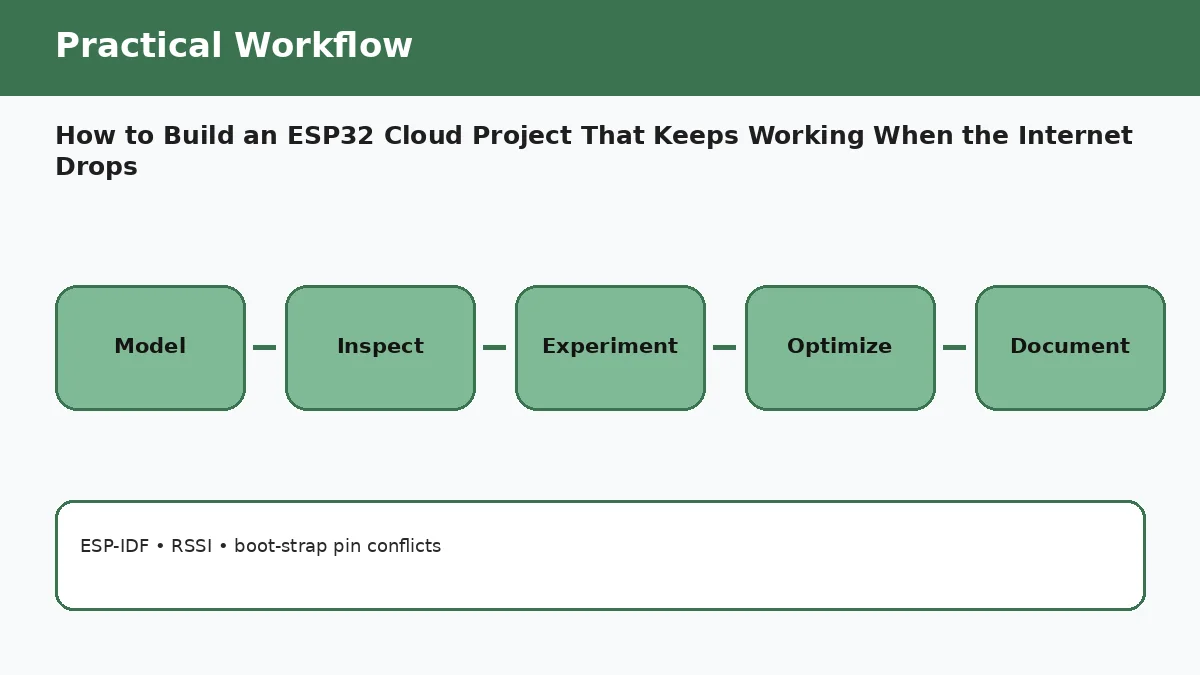 ESP32 cloud project architecture that keeps local functions working during internet outages